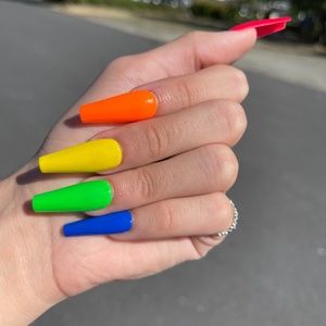 Rainbow Press On Nails